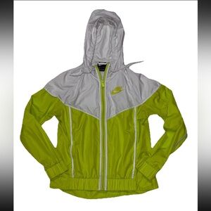 Nike Sportswear Windrunner White / Volt Mesh Lined Back Vent Full Zip SZ.S